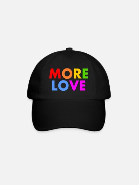 More love - Baseballkappe - Schwarz/Schwarz