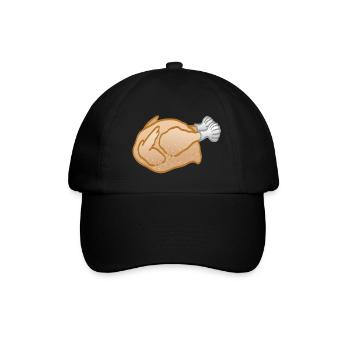 Brathähnchen Braten - Baseballkappe - Schwarz/Schwarz - Vorne