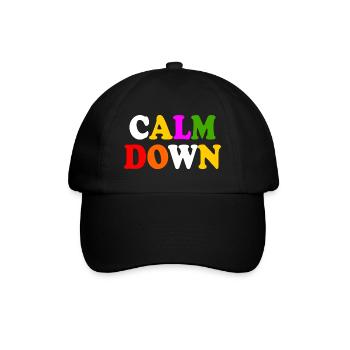 Calm down - Baseballkappe - Schwarz/Schwarz - Vorne