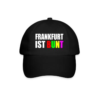 Frankfurt ist bunt - Baseballkappe - Schwarz/Schwarz - Vorne