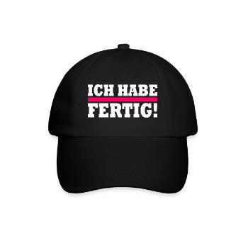 Ich habe fertig - Baseballkappe - Schwarz/Schwarz - Vorne