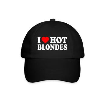 I love hot blondes - Baseballkappe - Schwarz/Schwarz - Vorne