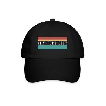 NYC: Perfektes Geschenk & Souvenir - Baseballkappe - Schwarz/Schwarz - Vorne