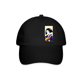 Geisha Gitarre - Baseballkappe - Schwarz/Schwarz - Vorne