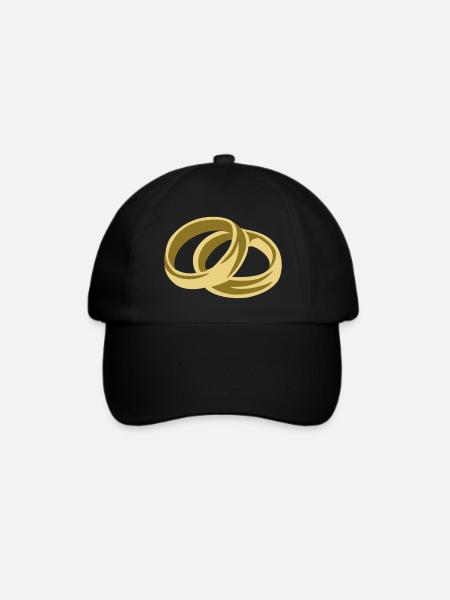 Ringe - Hochzeit - Baseballkappe - Schwarz/Schwarz