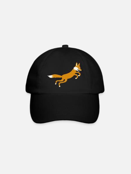 Fuchs springt - Baseballkappe - Schwarz/Schwarz