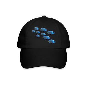 grouper perch fish barsch zackenbarsch fisch - Baseballkappe - Schwarz/Schwarz - Vorne