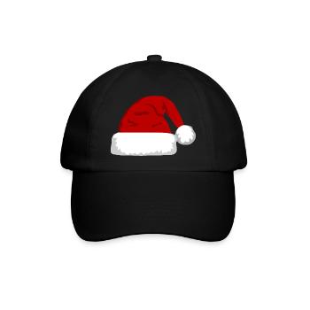 Weihnachtsmann Mütze - Baseballkappe - Schwarz/Schwarz - Vorne