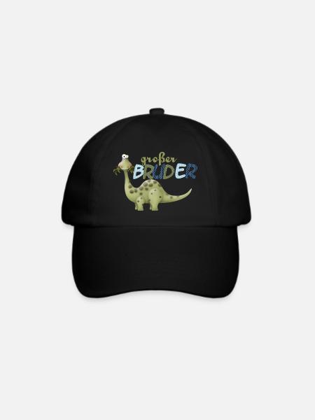 großer Bruder Dinosaurier - Baseballkappe - Schwarz/Schwarz