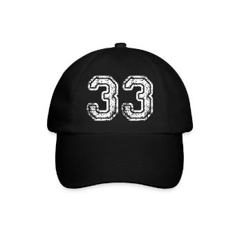 33 - Baseballkappe - Schwarz/Schwarz - Vorne