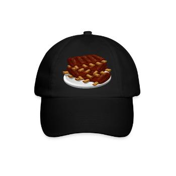 spare ribs - Baseballkappe - Schwarz/Schwarz - Vorne