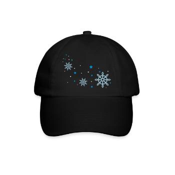 schneeflocken - Baseballkappe - Schwarz/Schwarz - Vorne