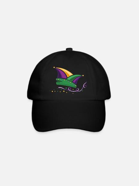 Narrenkappe Mardi Gras New Orleans Karneval - Baseballkappe - Schwarz/Schwarz