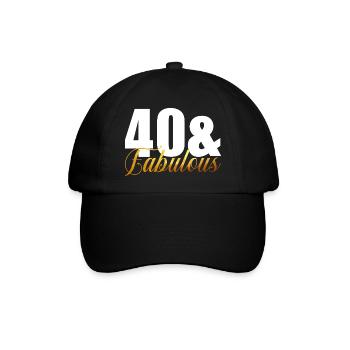 40 & fabelhaft - Baseballkappe - Schwarz/Schwarz - Vorne
