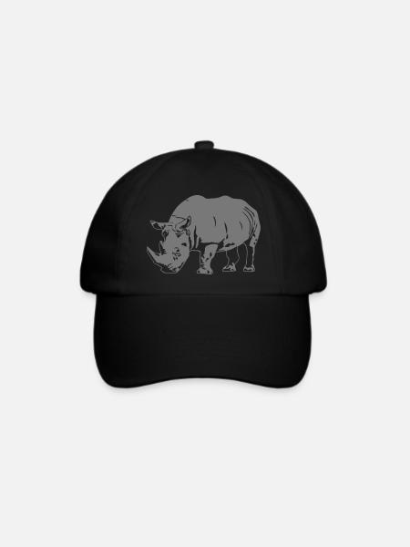 Nashorn - Rhino - Baseballkappe - Schwarz/Schwarz