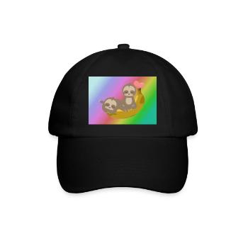 Faultiere chillen. Brotdose, Untersetzer,Sticker - Baseballkappe - Schwarz/Schwarz - Vorne