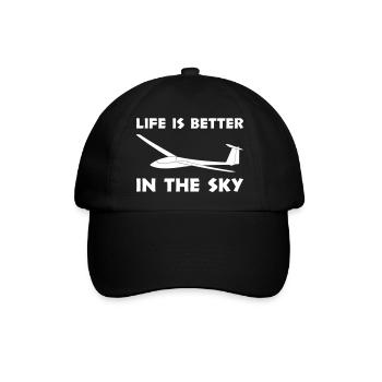 Himmel Segelflieger Leben Segelflugzeug gleiten - Baseballkappe - Schwarz/Schwarz - Vorne