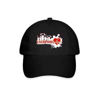 Liverpool Sport Fan Motiv - Baseballkappe - Schwarz/Schwarz - Vorne