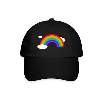 Regenbogen - Baseballkappe - Schwarz/Schwarz - Vorne