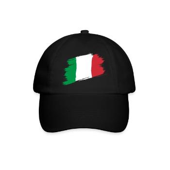 Italien Flagge - Baseballkappe - Schwarz/Schwarz - Vorne