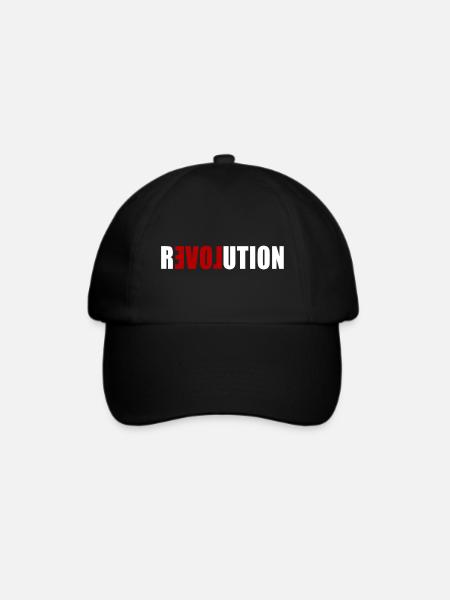 Love REVOLUTION - Baseballkappe - Schwarz/Schwarz