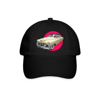 youngtimer auto liebe cadi chevy retro car oldtime - Baseballkappe - Schwarz/Schwarz - Vorne