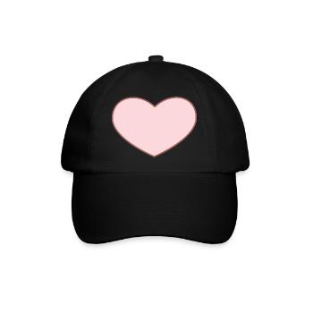 Herz Rosa - Baseballkappe - Schwarz/Schwarz - Vorne
