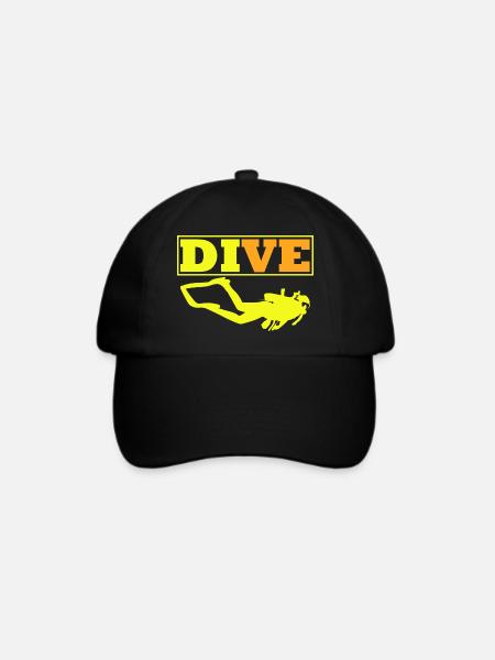 Diving Dive tauchen - Baseballkappe - Schwarz/Schwarz