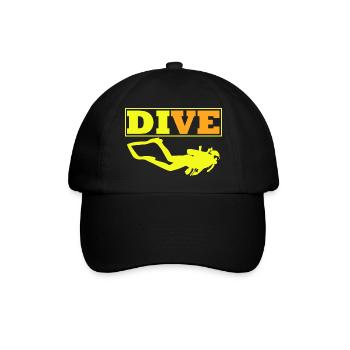Diving Dive tauchen - Baseballkappe - Schwarz/Schwarz - Vorne