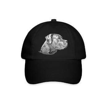 Dogge Hund Hundekopf Bulldogge Hunderasse Hunde - Baseballkappe - Schwarz/Schwarz - Vorne