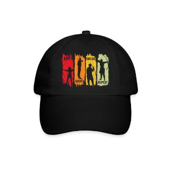 Aim Shoot Swear Repeat Archery Retro Sunset - Baseballkappe - Schwarz/Schwarz - Vorne