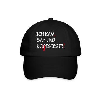 Ich kam, sah und korrigierte - Baseballkappe - Schwarz/Schwarz - Vorne