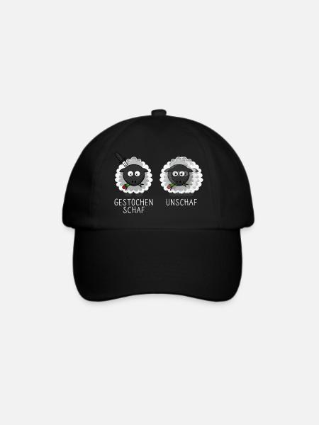 Schaf Unschaf Gestochen Schaf Schafe Brillenträger - Baseballkappe - Schwarz/Schwarz