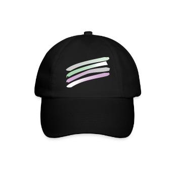 Streifen in Pastellfarben - Baseballkappe - Schwarz/Schwarz - Vorne