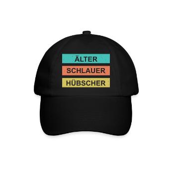Älter schlauer hübscher - Baseballkappe - Schwarz/Schwarz - Vorne