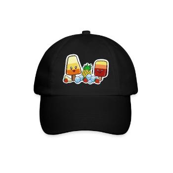 Kawaii-Eis am Stil - Baseballkappe - Schwarz/Schwarz - Vorne