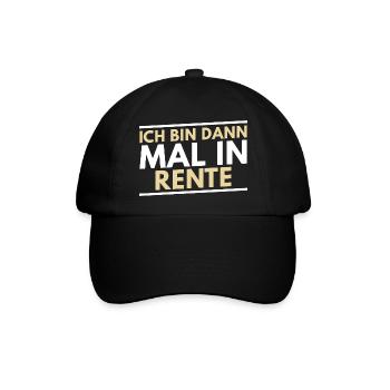 Rentner ich bin dann mal in Rente Renteneintritt - Baseballkappe - Schwarz/Schwarz - Vorne