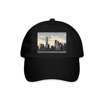 new york city skyline - Baseballkappe - Schwarz/Schwarz - Vorne