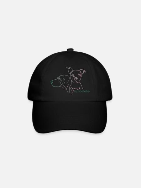 jowi_hundeliebe - Josy und Wilma in grün und rosa - Baseballkappe - Schwarz/Schwarz