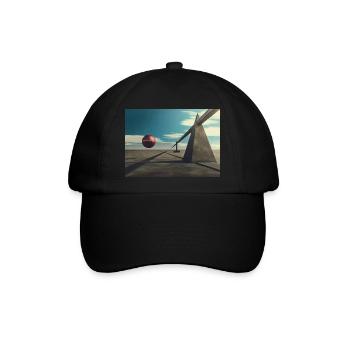 Surreales 3D-Design - Baseballkappe - Schwarz/Schwarz - Vorne