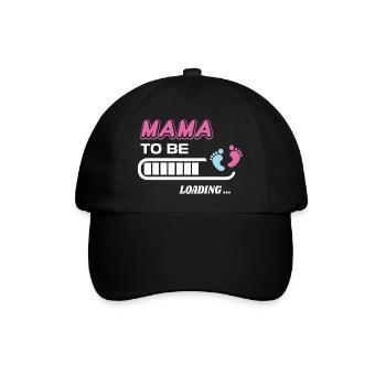 zukünftige Mutter. Warten Sie auf Geburtsgeschenk - Baseballkappe - Schwarz/Schwarz - Vorne