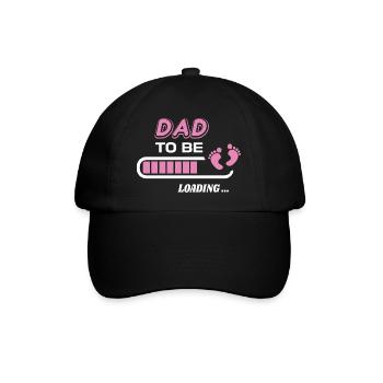 zukünftiger Vater. Warten Sie auf Geburtsgeschenk - Baseballkappe - Schwarz/Schwarz - Vorne