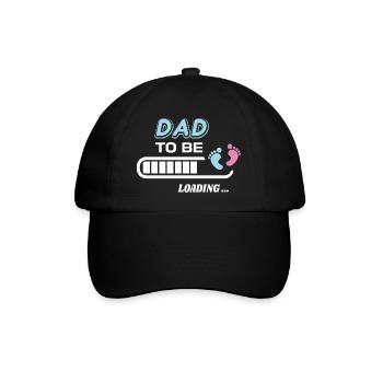 zukünftiger Vater. Warten Sie auf Geburtsgeschenk - Baseballkappe - Schwarz/Schwarz - Vorne