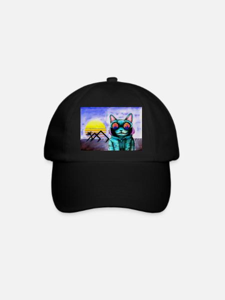 Cybercat - Baseballkappe - Schwarz/Schwarz