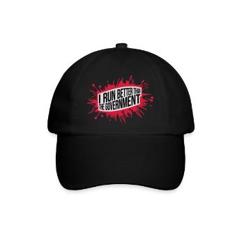run better than government - Baseballkappe - Schwarz/Schwarz - Vorne