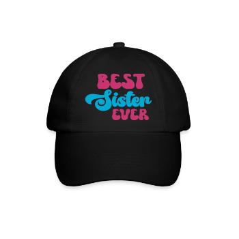 Best Sister Ever - Baseballkappe - Schwarz/Schwarz - Vorne
