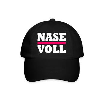Nase voll - Baseballkappe - Schwarz/Schwarz - Vorne