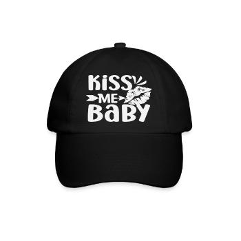 Kiss Me Baby - Baseballkappe - Schwarz/Schwarz - Vorne