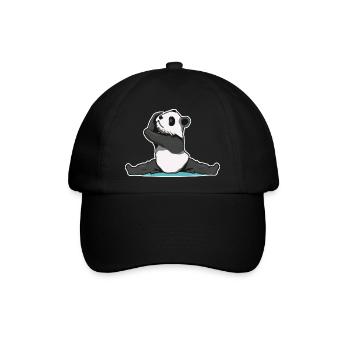 Panda Pose Sticker - Baseballkappe - Schwarz/Schwarz - Vorne
