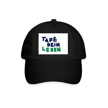 Tape dein Leben - Baseballkappe - Schwarz/Schwarz - Vorne